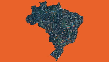 map of Brazil with interlinking dots and links 