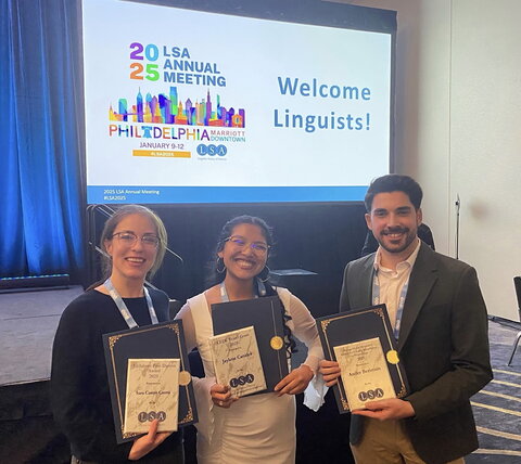 From left to right, Sara Castró Cantú, Jaylene Canales, and Ander Beristain 