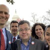 Profs. Jon Ebel, Eduardo Ledesma, Craig Koflosky, Renée Trilling, and undergraduate student Issy Marquez at the U.S. Capitol.