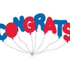 Congrats! Baloons with congrats message